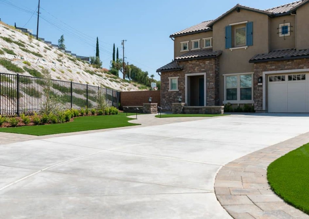 large driveway with concrete finishing